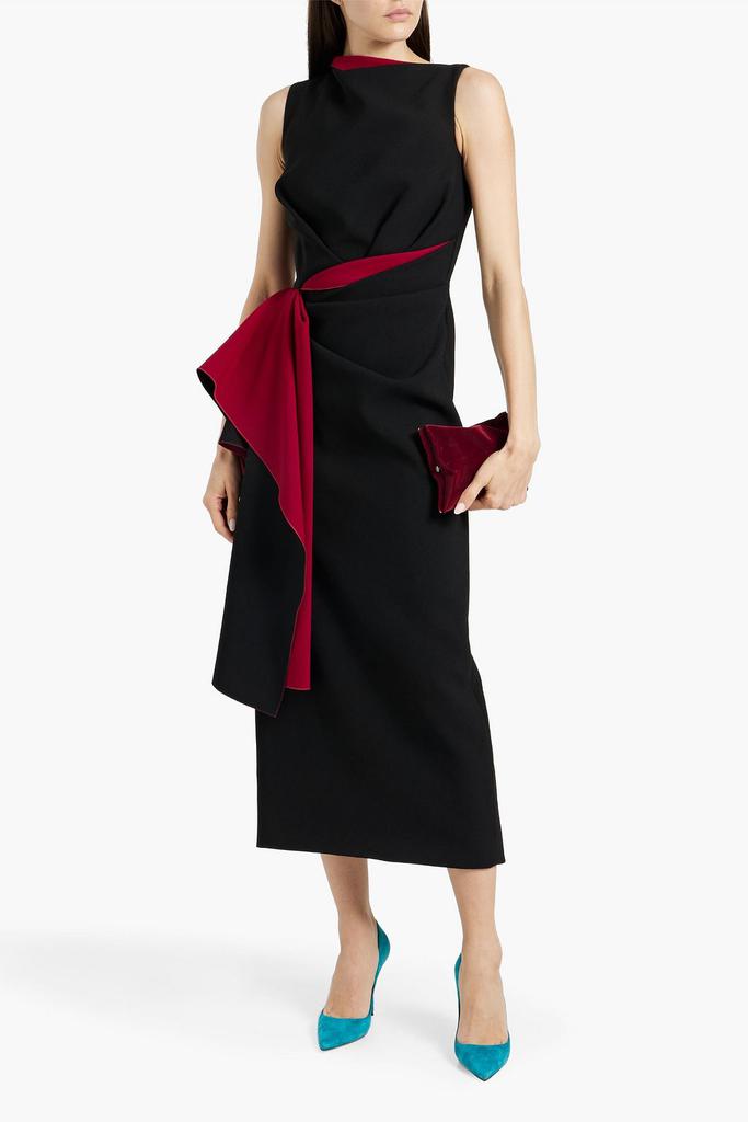 ROKSANDA Calatrava draped two-tone crepe midi dress