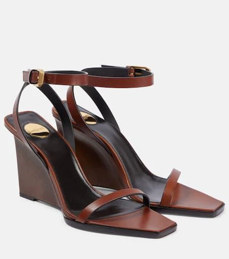 Yves Saint Laurent May 90 leather wedge sandals 1