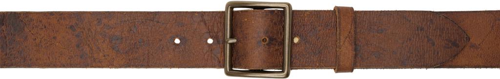 RRL Tan Distressed Leather Belt