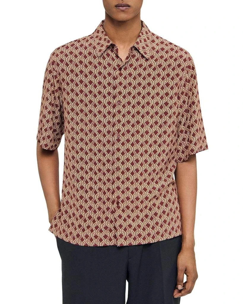 Sandro Printed Short Sleeve Shirt 1