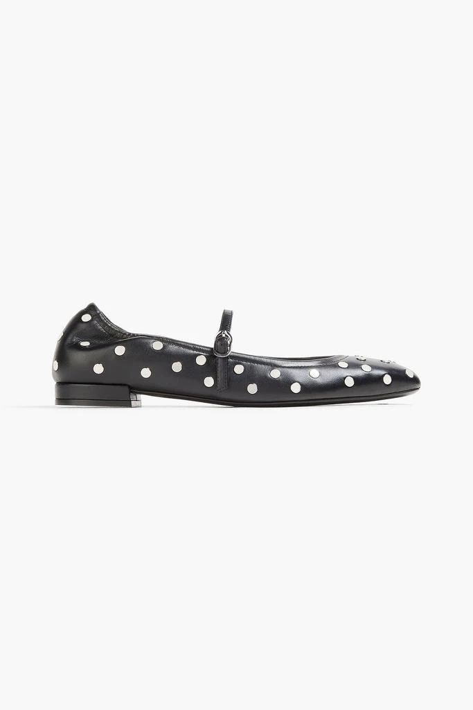 Stuart Weitzman Claris studded leather Mary Jane flats