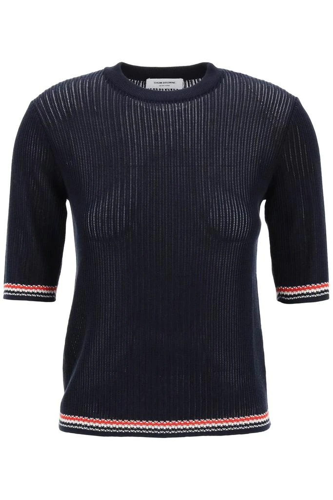 Thom Browne Thom browne pointelle knit t shirt 1