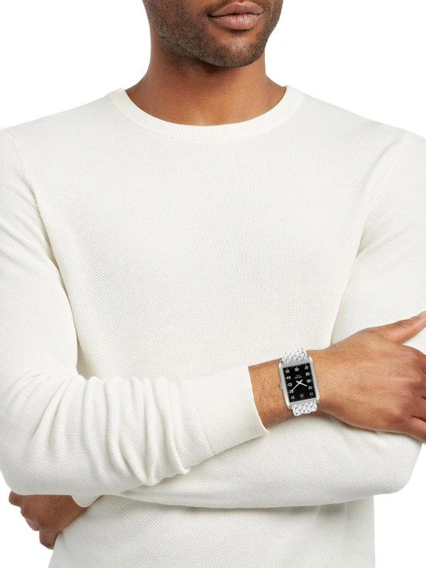 Tom Ford No. 001 30MM Stainless Steel Case & Braided Leather Strap Watch 2