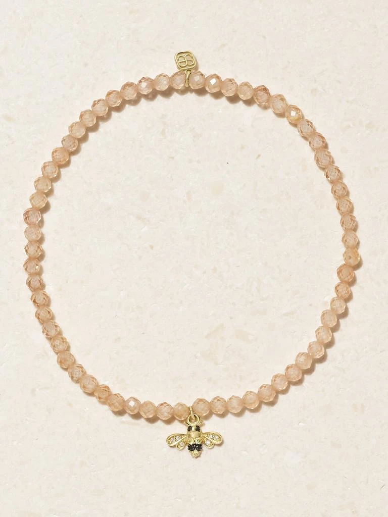 Sydney Evan Tiny Bee 14k 黄金多种宝石手链 1