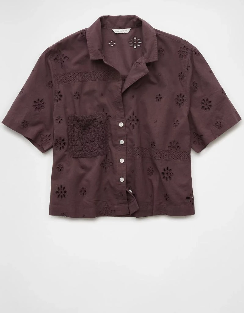 AE AE Short-Sleeve Embroidered Button-Up Shirt 3