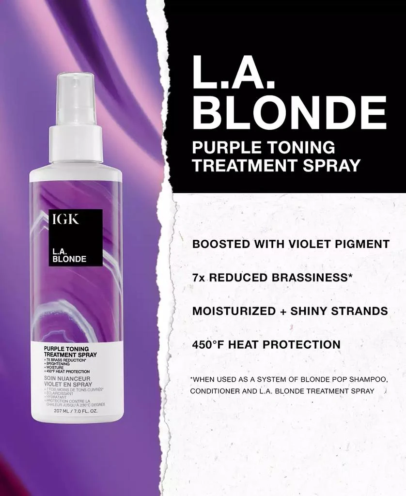 IGK Hair L.A. Blonde Purple Toning Treatment Spray 3