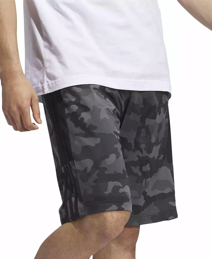 Adidas Men's Essentials Regular-Fit 3-Stripes Camouflage 10" Tricot Track Shorts 3