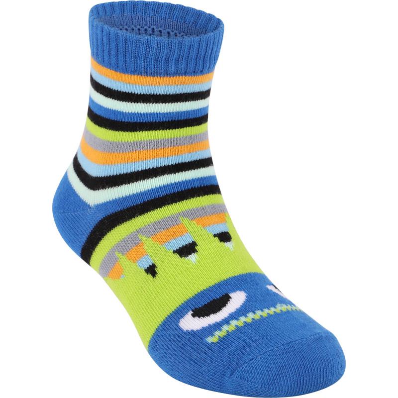 OMG! Accessories Camo and stripes set of monsters socks in blue and green