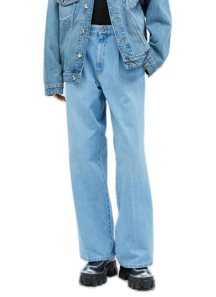 Miu Miu Miu Miu Logo-Embroidered Baggy Jeans