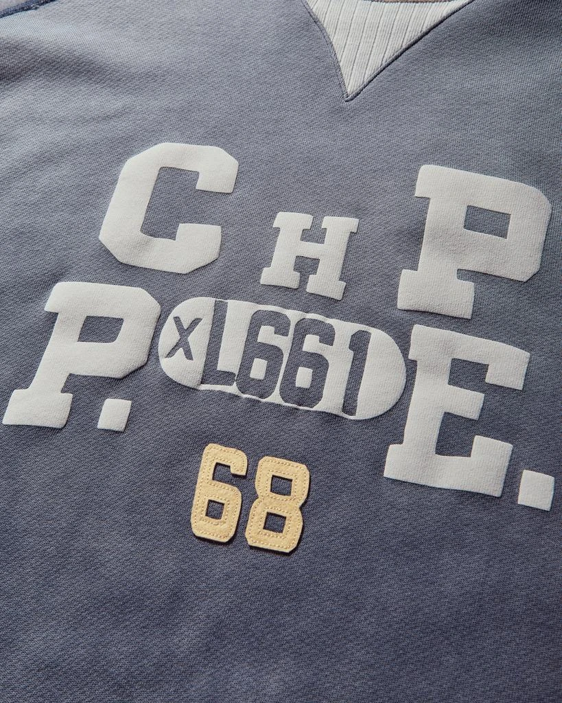 CHAMPION Men's 50's Saddle Crewneck Sweatshirt Indigo 3