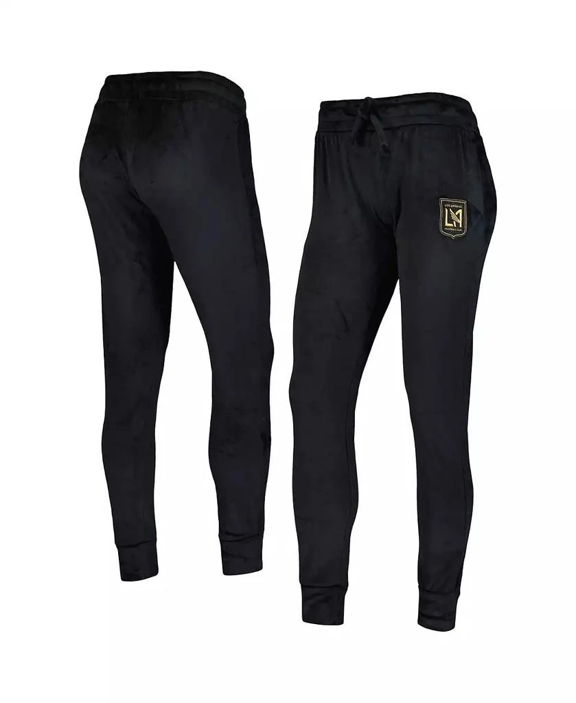 Concepts Sport Women's Black LAFC Intermission Velour Cuffed Pants 1