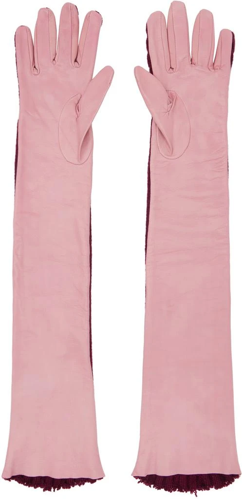 Julie Kegels SSENSE Exclusive Burgundy 
Pink Andrea Gloves 2