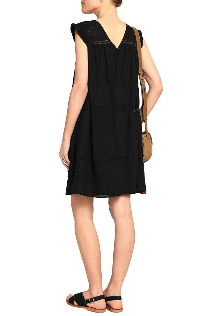 Current Elliott Crochet-trimmed linen and cotton-blend mini dress 3