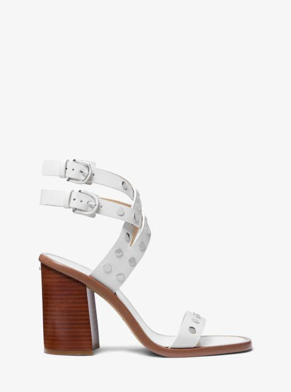 Michael Kors Irene Studded Leather Block Heel Sandal 2
