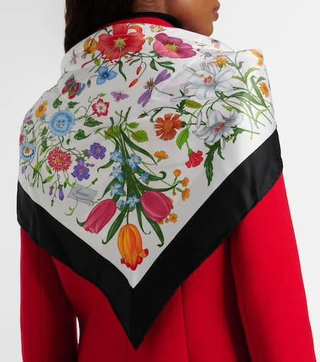 Gucci Floral silk twill scarf 5