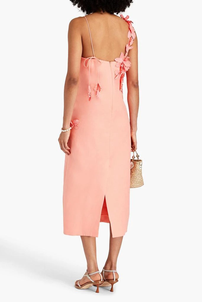 Zimmermann Floral-appliquéd linen midi dress 3