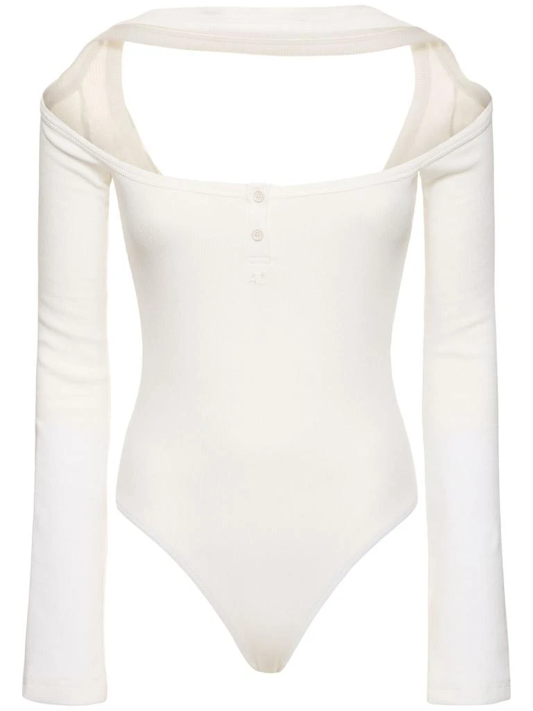 courreges Hyperbole 90s Ribbed Cotton Bodysuit 1