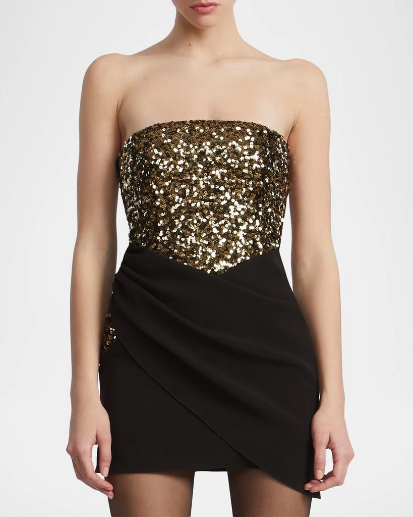 Shop Strapless Sequin Crepe Wrap-Skirt Mini Dress on Sale at BeyondStyle   Get 25% Off Strapless Sequin Crepe Wrap-Skirt Mini Dress with Limited-Time  Flash Deals, Exclusive Discounts, and Special Offers. Enjoy Unbeatable