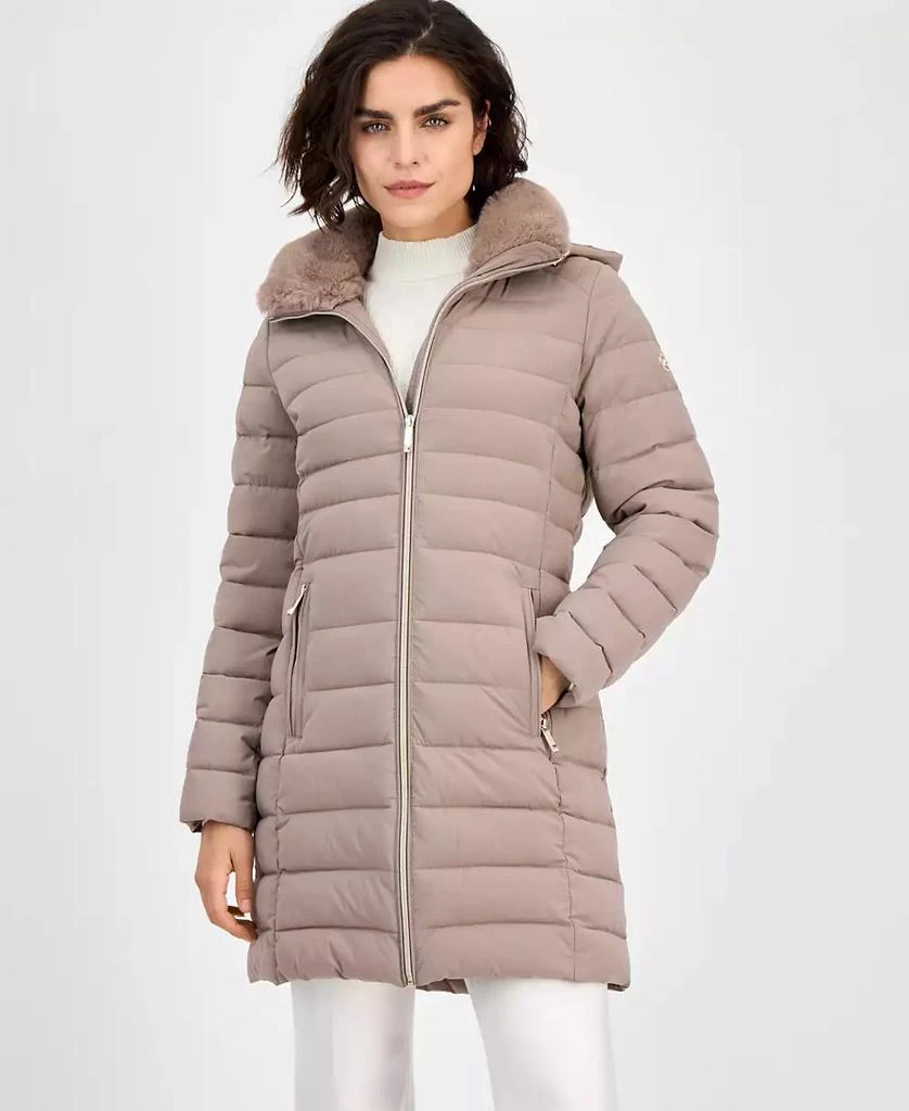 Michael Kors Women's Faux-Fur-Collar Hooded Packable Puffer Coat, P/XXS-XX 3
