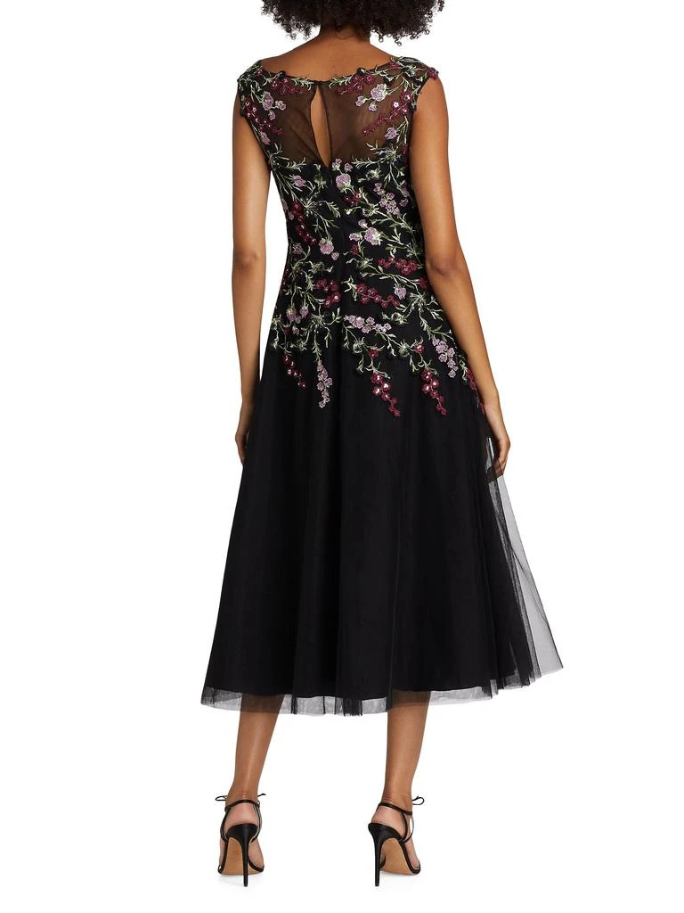 Teri Jon Embroidered Tulle Fit &Flare Midi-Dress 2