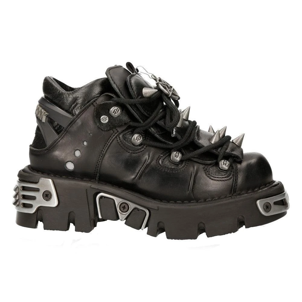 NewRock 110-S1 Bootie Metal Spikes Goth Punk Laced 2