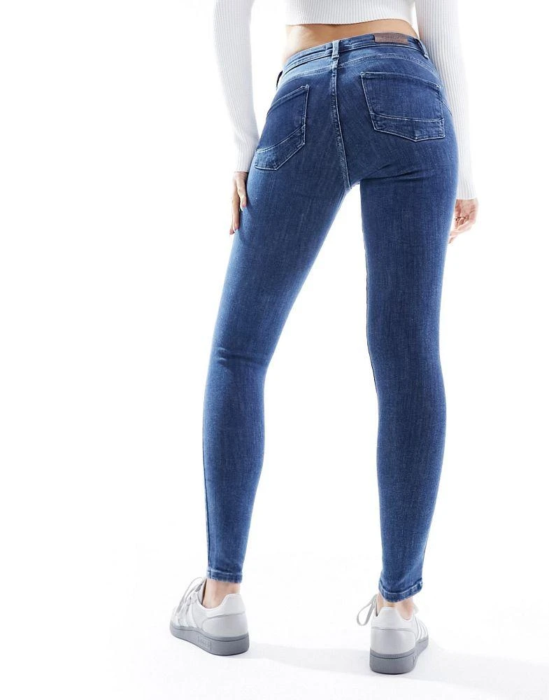 ONLY ONLY pushup skinny jeans in dark blue denim 2
