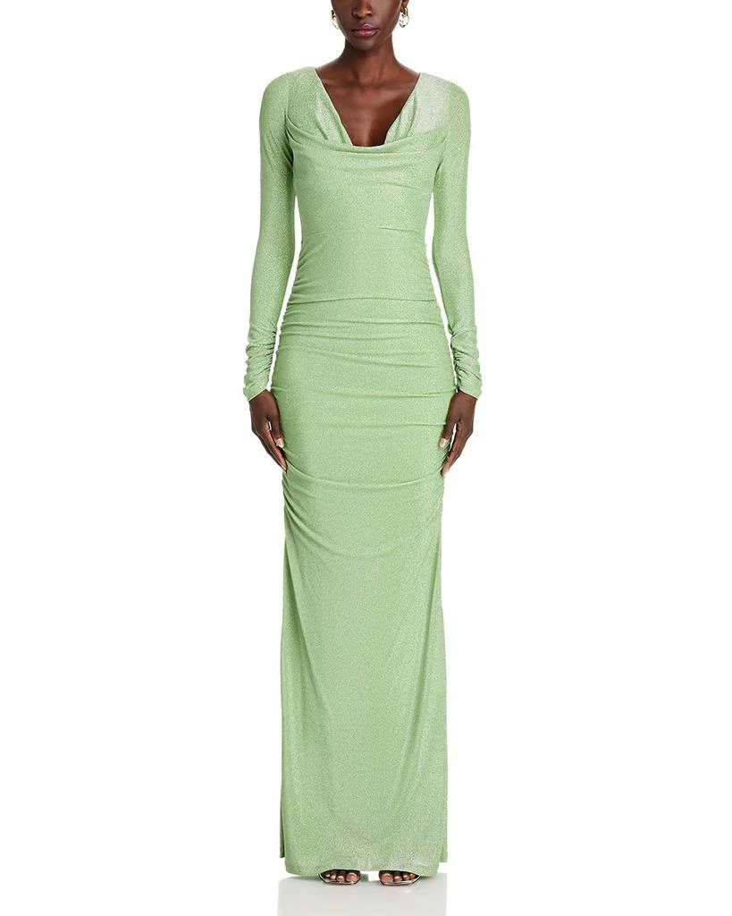 Black Halo Rafaela Metallic Knit Maxi Dress 7