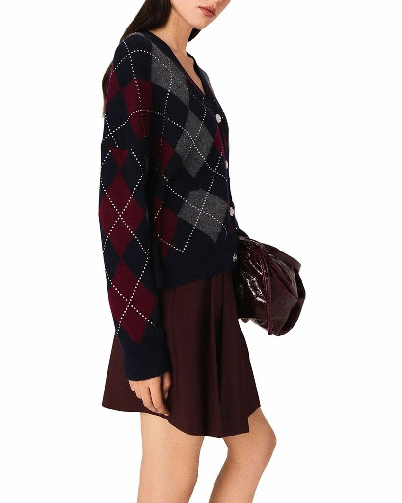 Maje Wool Rhinestone Cardigan 4