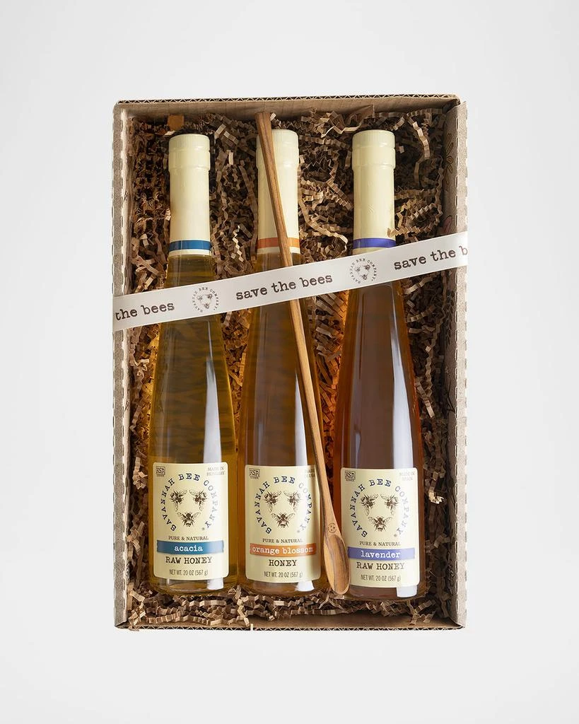 Savannah Bee Company Trio Honey Flute Gift Set, 3 x 20 oz. 1