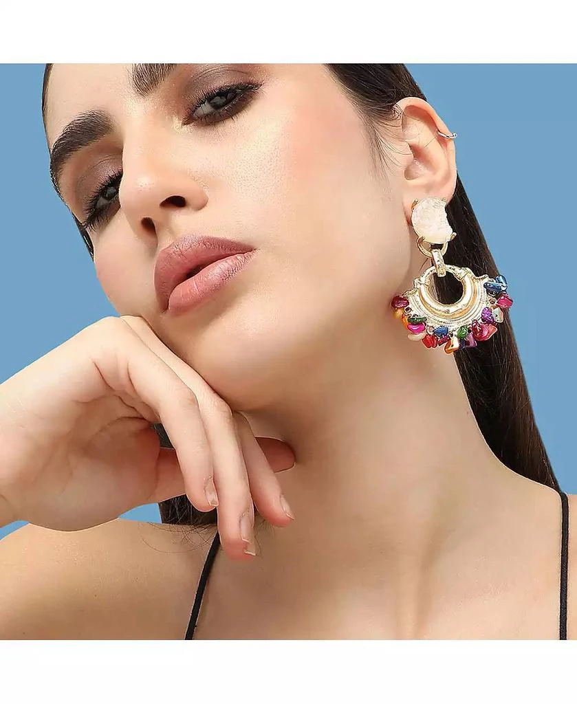 SOHI Women
s Cluster Stone Drop Earrings 3