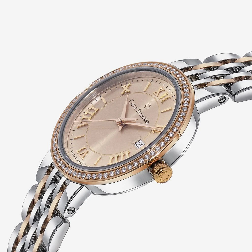 Carl F. Bucherer Carl F. Bucherer Adamavi Date Diamond 18K Rose Gold & Stainless Steel Quartz Women's Watch 00.10315.07.45.31 2