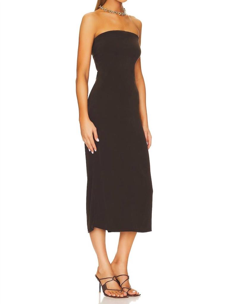 Anemos Strapless Tie Back Dress In Brown