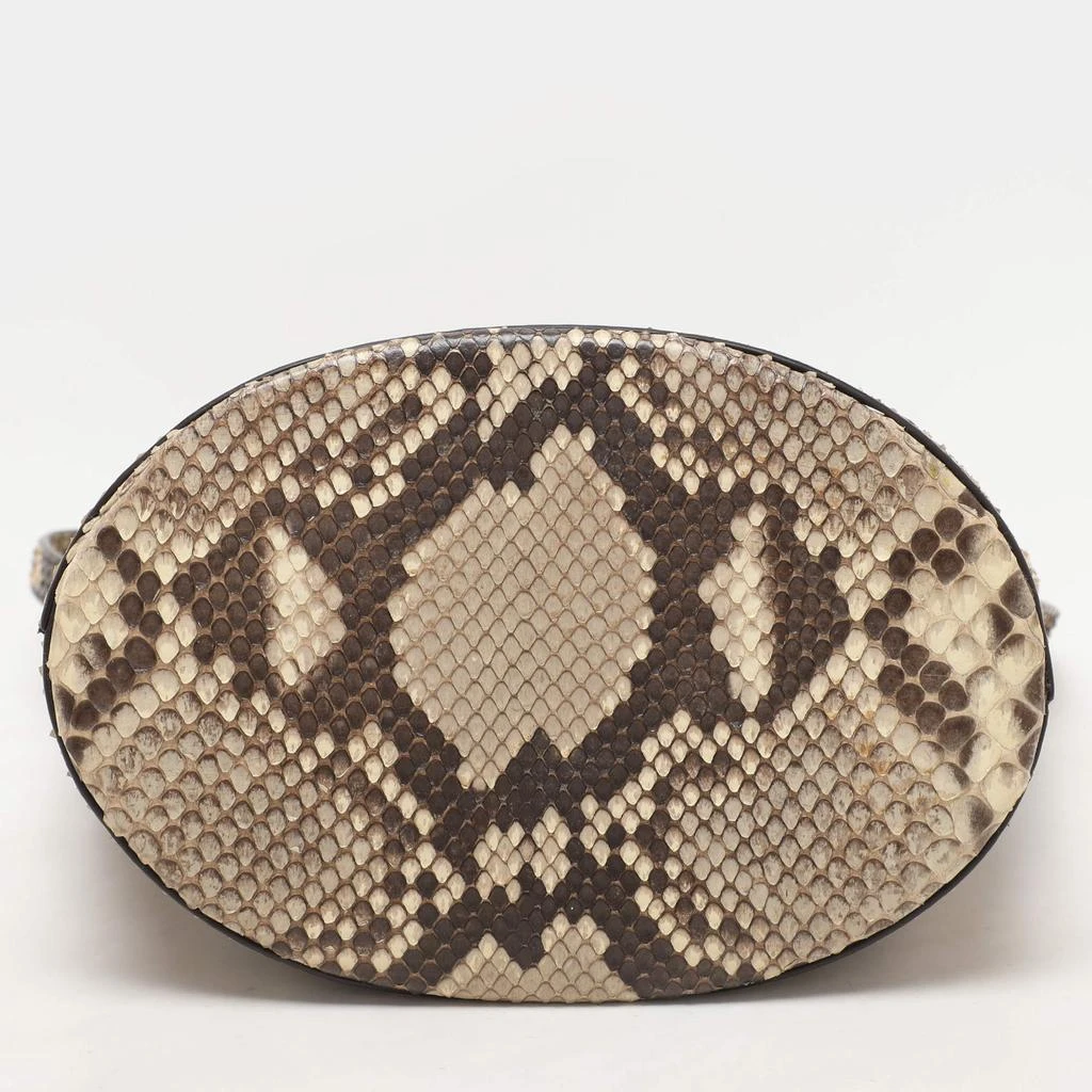 Alaia Alaia Beige/Black Python Drawstring Bucket Bag 7