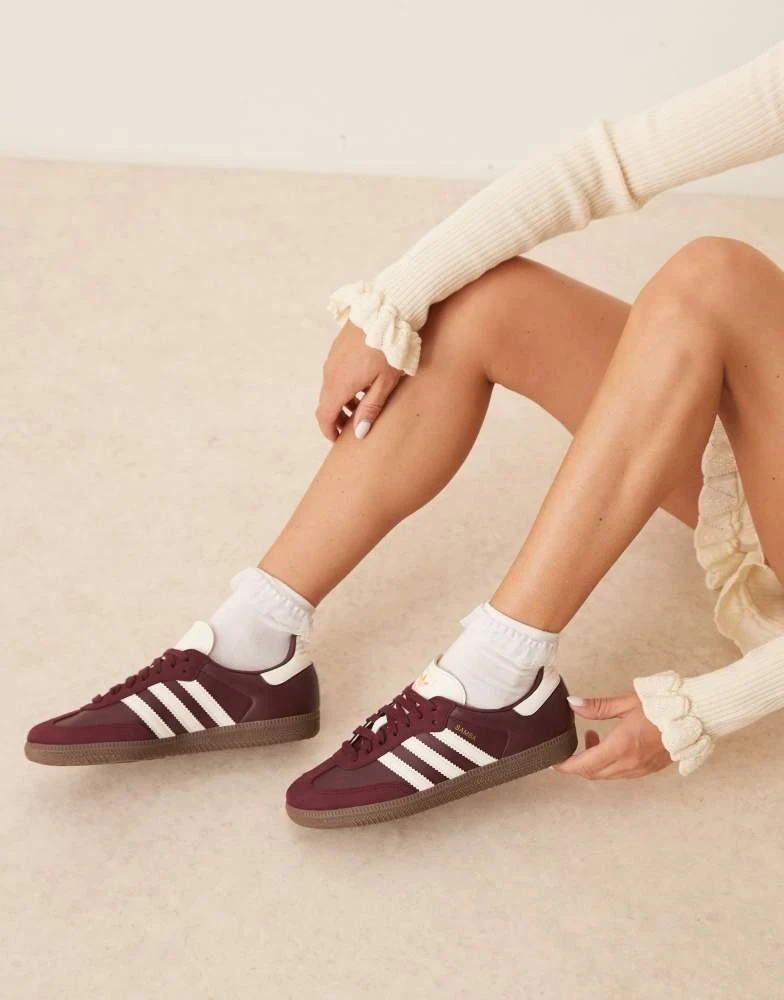 Adidas adidas Originals Samba OG trainers in maroon and cream 5