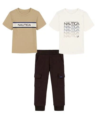 Nautica Nautica Boys' 3 Pc Two Tee Pant Set
