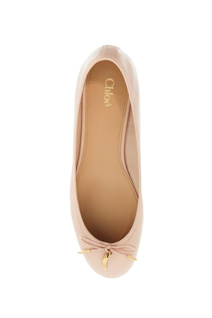 Chloé beige ballet flats in synthetic material with rope bow and flat sole