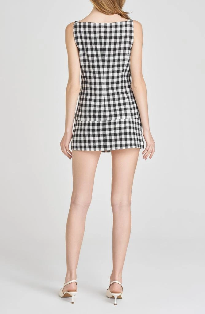 Wayf x Styled by COCO! Gracie Gingham Linen Blend Button-Up Vest 2