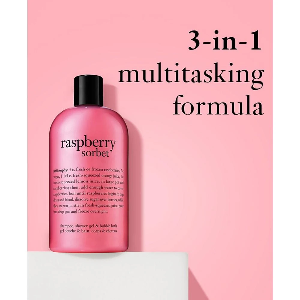 philosophy raspberry sorbet ultra rich 3-in-1 shampoo, shower gel and bubble bath, 16 oz 2