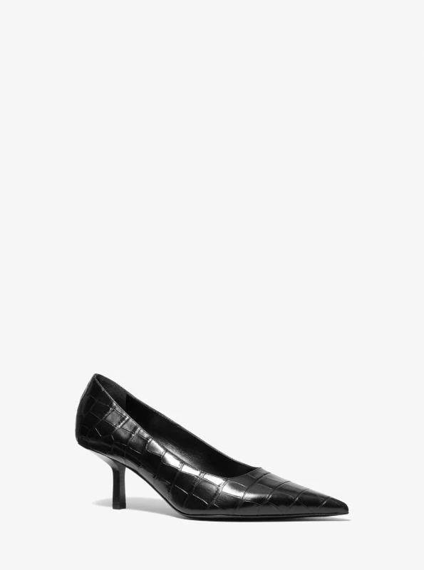 Michael Kors Frankie Crocodile Embossed Leather Pump 1