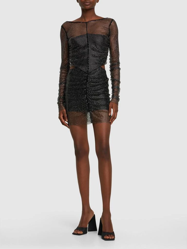 GIUSEPPE DI MORABITO Embroidered Mesh Mini Dress 1