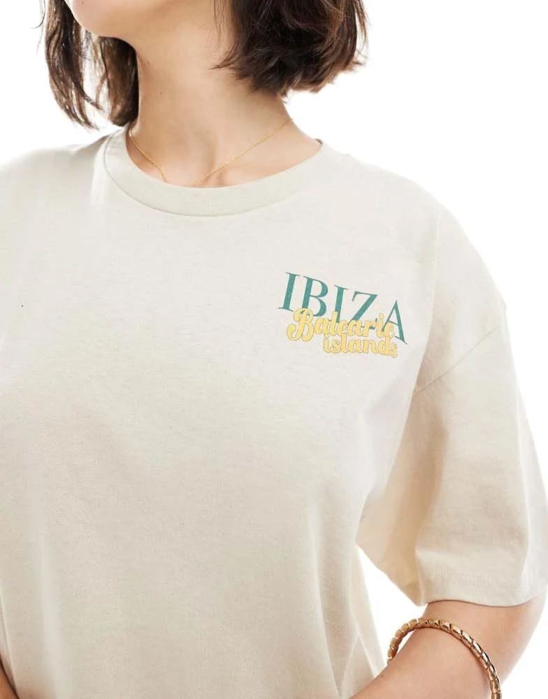Miss Selfridge Miss Selfridge summer ibiza graphic tee in sand 3