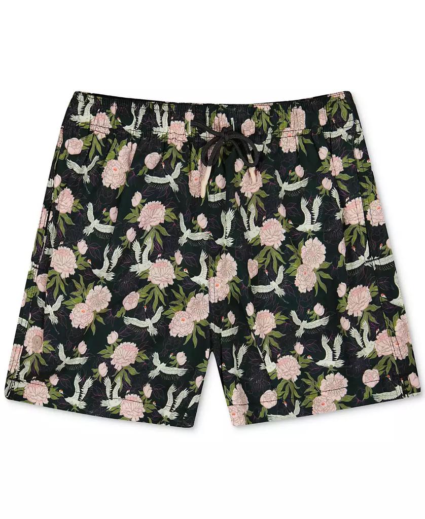 Sunset and Vines Men's Floral Woven Swim Trunks