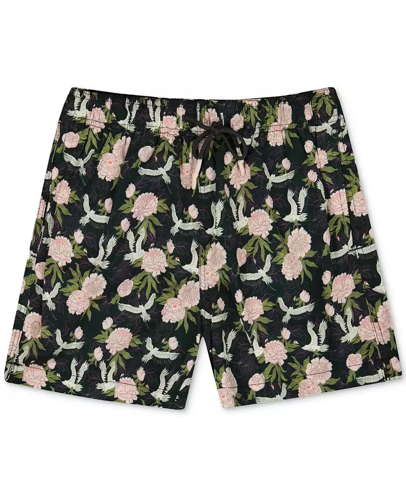 Sunset and Vines Men's Floral Woven Swim Trunks 1