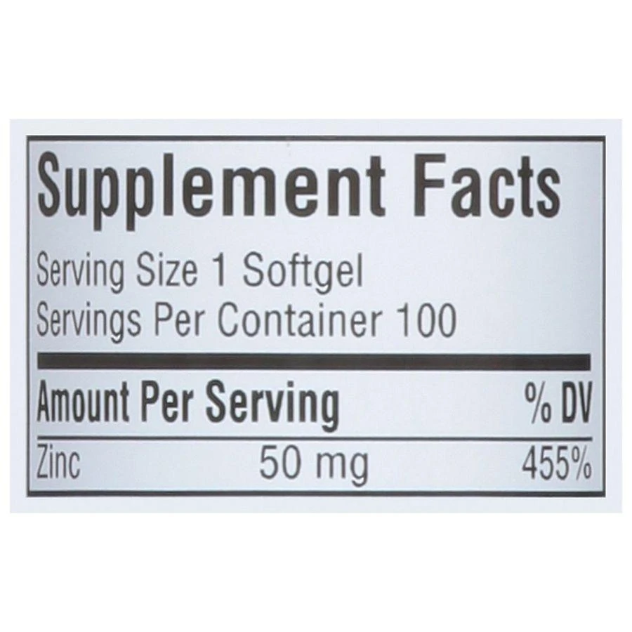 Walgreens Zinc 50 mg Softgels 3