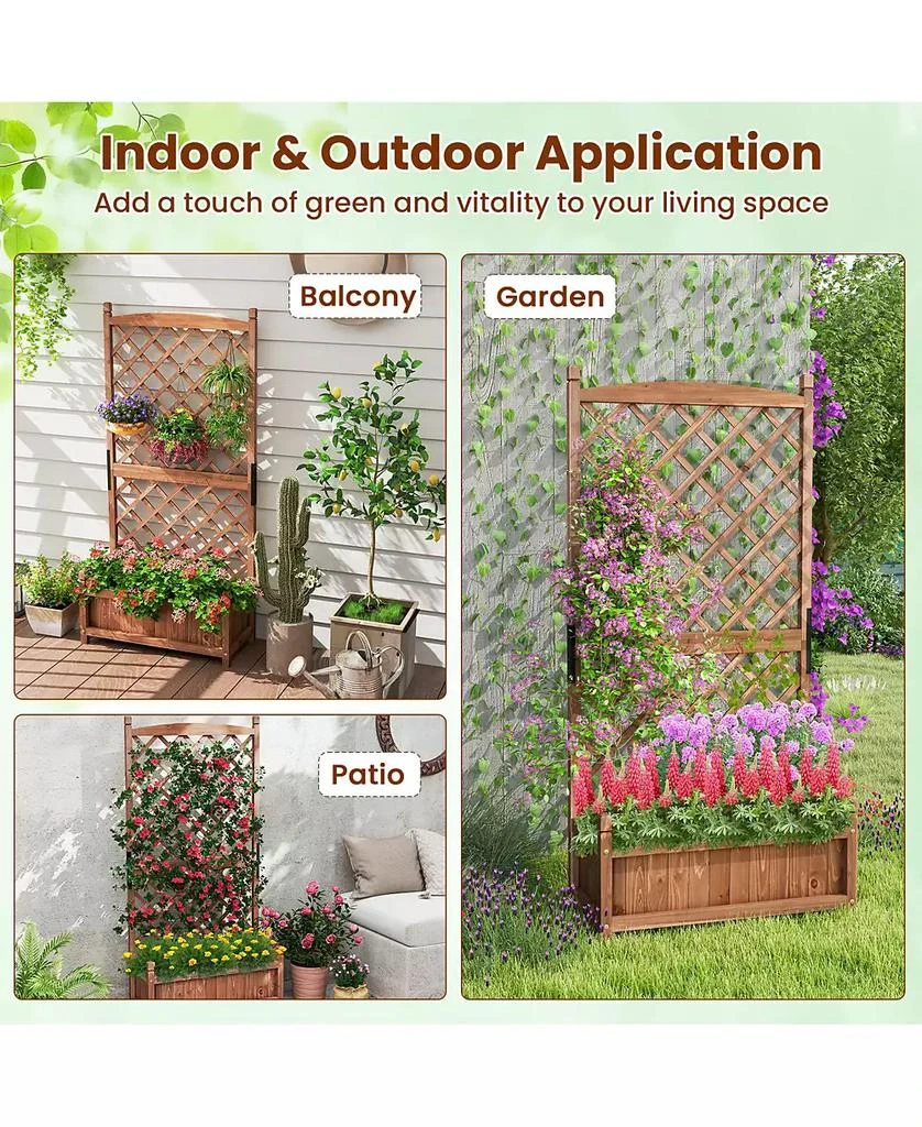 Gymax 2PCS 60

 Tall Raised Garden Bed w/ Diamond Lattice Trellis Drainage Holes Outdoor 10