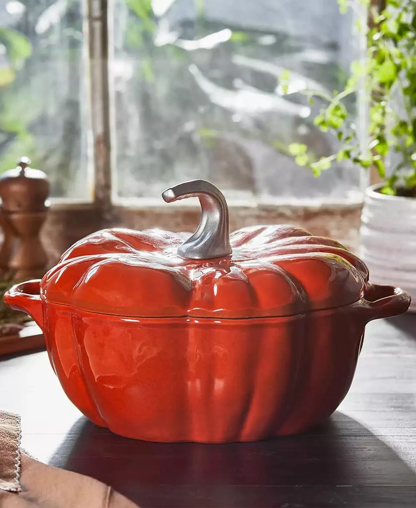 Staub Enameled Cast Iron 3.5-Qt Pumpkin Dutch Oven 10