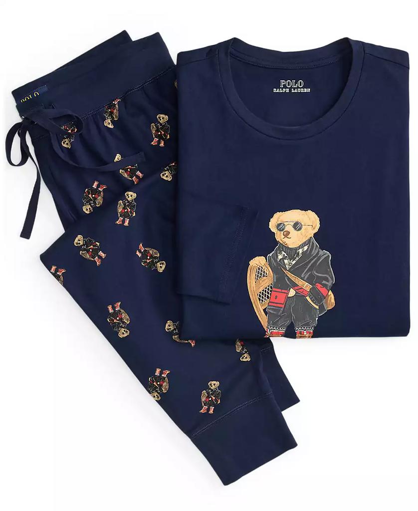 Ralph Lauren Men's 2-Piece Long Sleeve Crew T-Shirt and Joggers Pajama Set