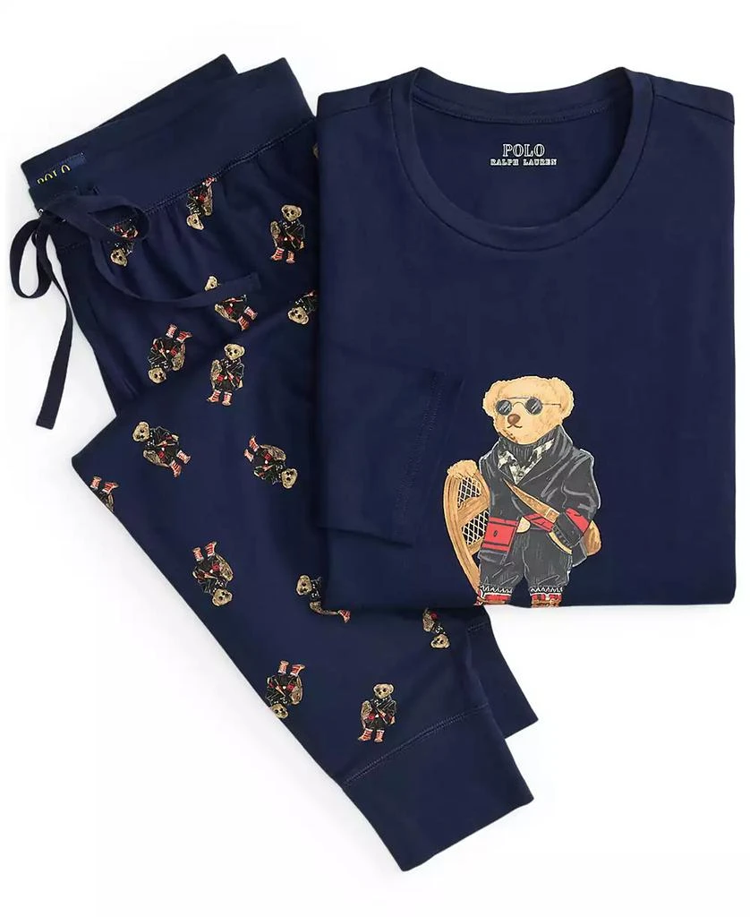 Ralph Lauren Men's 2-Piece Long Sleeve Crew T-Shirt and Joggers Pajama Set 5