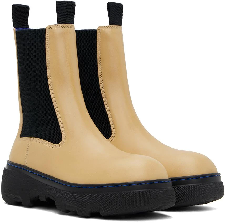 Burberry Yellow Leather Creeper Chelsea Boots 4