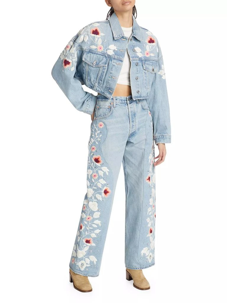 Citizens of Humanity Lena Floral Embroidered Crop Denim Jacket 2